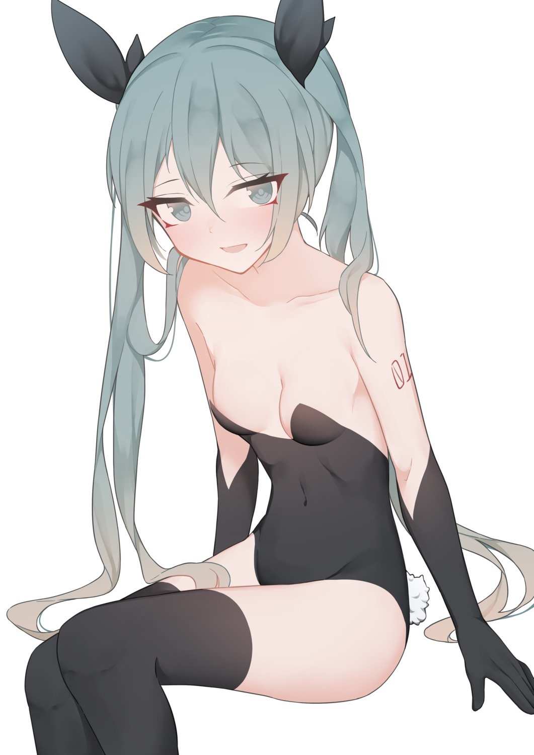 animal_ears bunny_ears bunny_girl giryu hatsune_miku no_bra tail tattoo thighhighs vocaloid