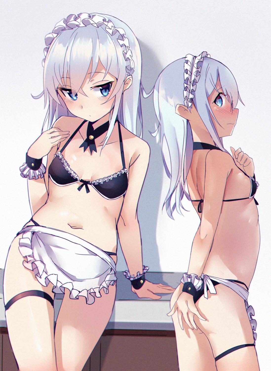 ass bikini garter hibiki_(kancolle) kantai_collection kure_(kure_ng) loli maid swimsuits