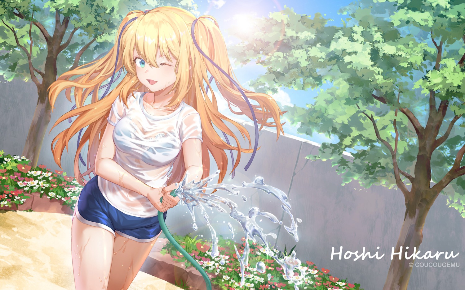 bra coucougemu see_through starlight_secret_love tagme wallpaper wet wet_clothes