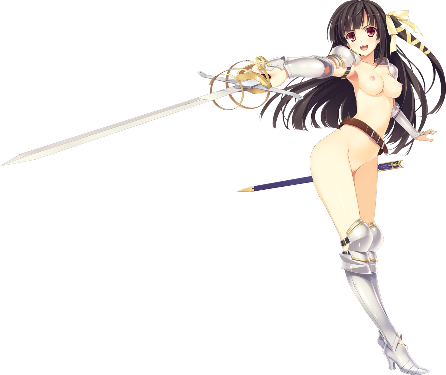 armor effordom_soft heels koikishi_purely_kiss naked nipples shidou_mana sword yuuki_hagure