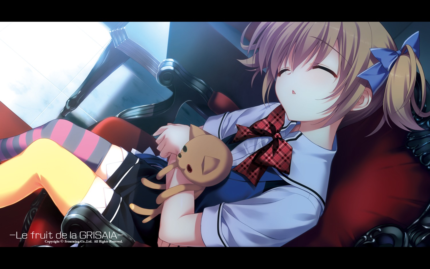 front_wing fumio grisaia grisaia_no_kajitsu irisu_makina seifuku thighhighs wallpaper