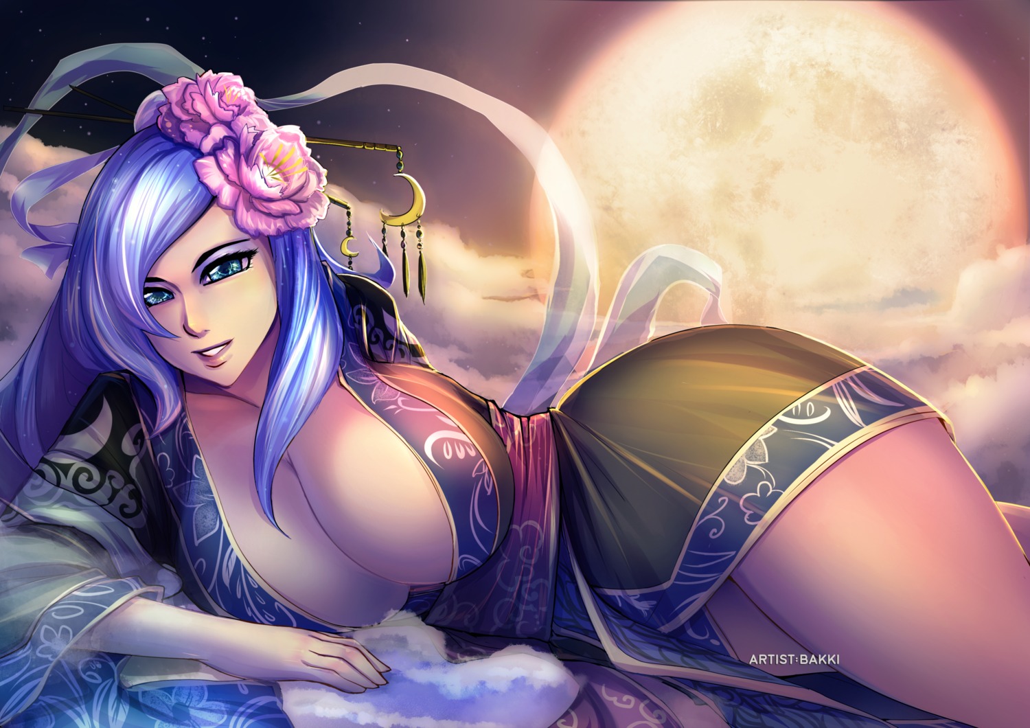 asian_clothes cleavage my_little_pony my_little_pony:_friendship_is_magic no_bra open_shirt princess_luna