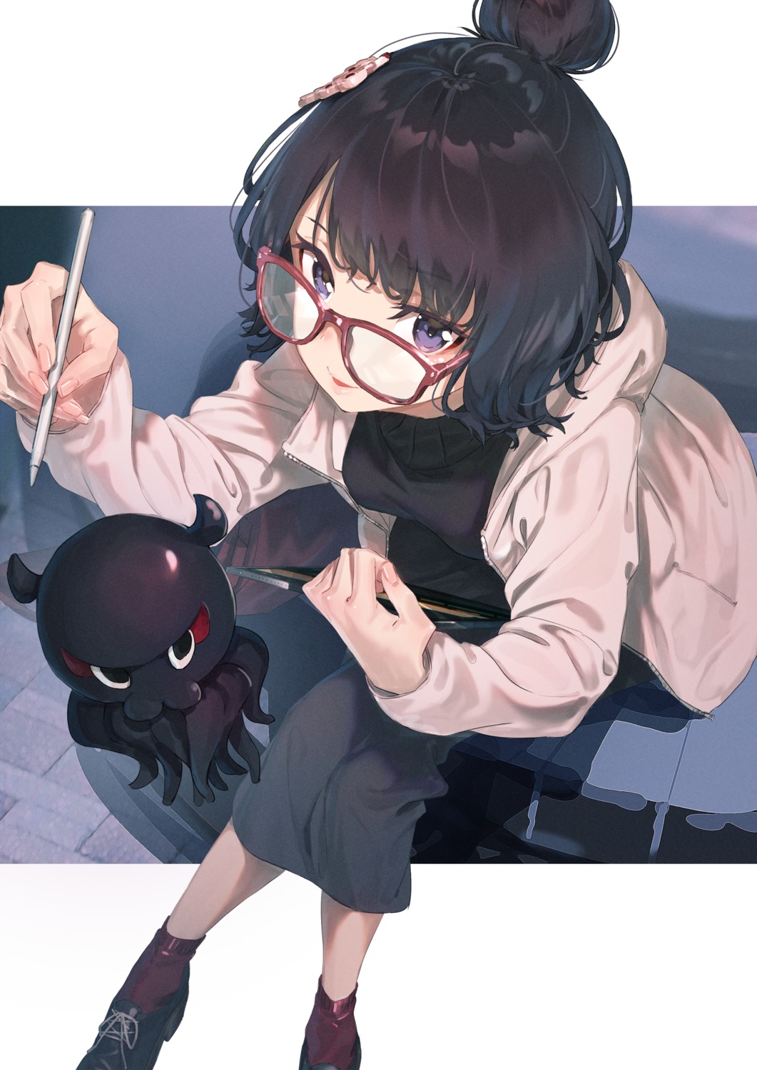 fate/grand_order heels katsushika_hokusai_(fate) megane rorua