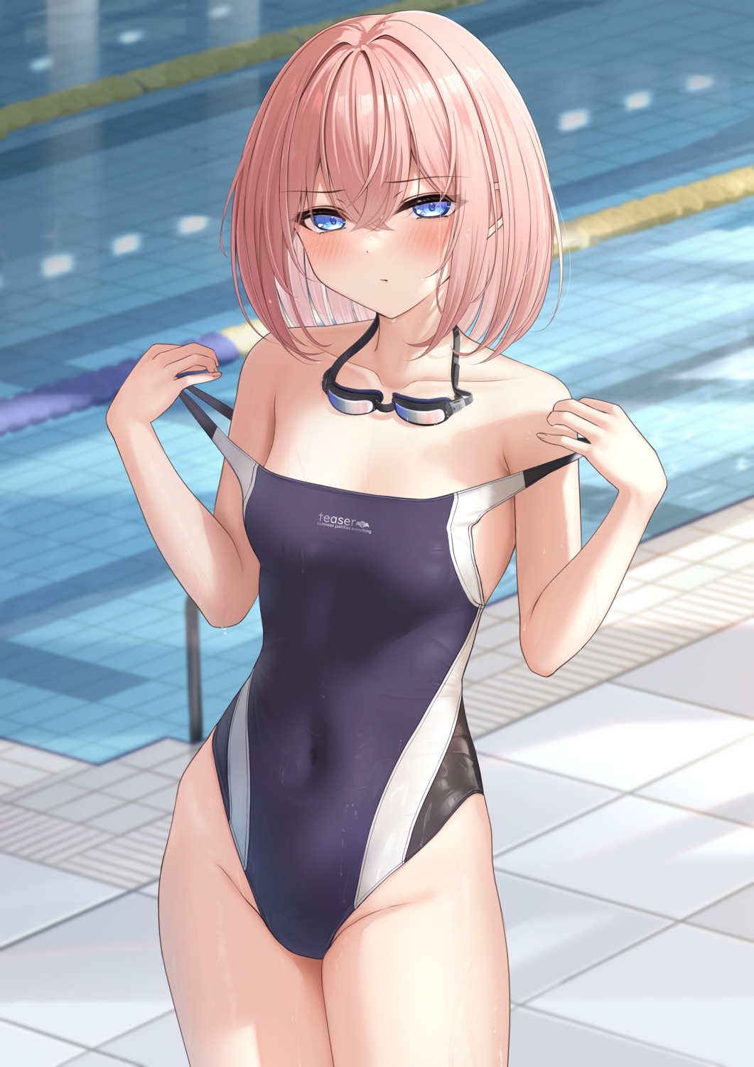 monaka_curl swimsuits undressing wet