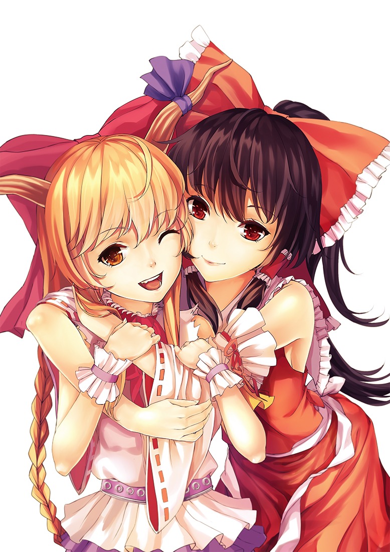 hakurei_reimu ibuki_suika miko touhou ttk_(kirinottk)