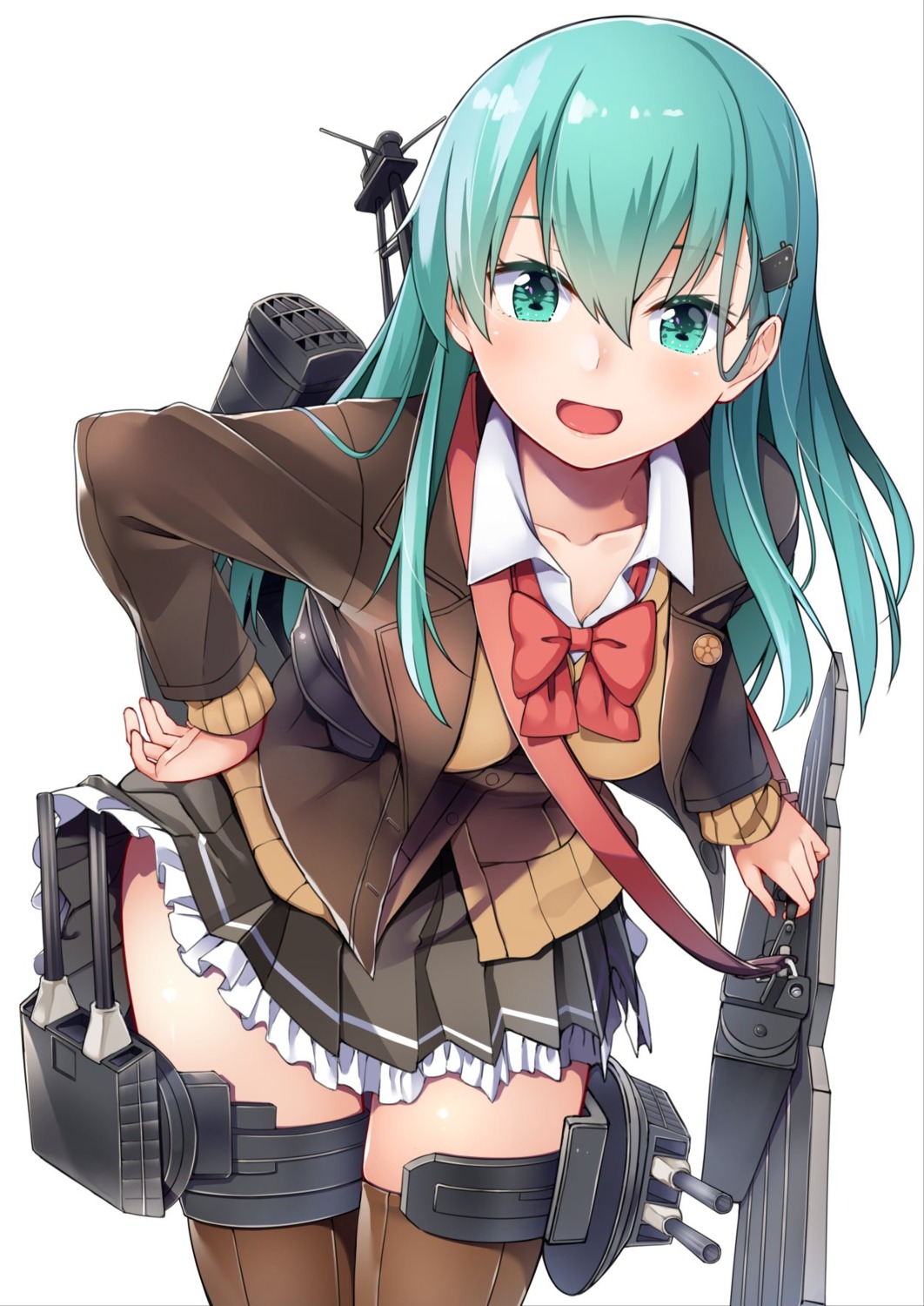 byte_(allbyte) kantai_collection seifuku suzuya_(kancolle) thighhighs