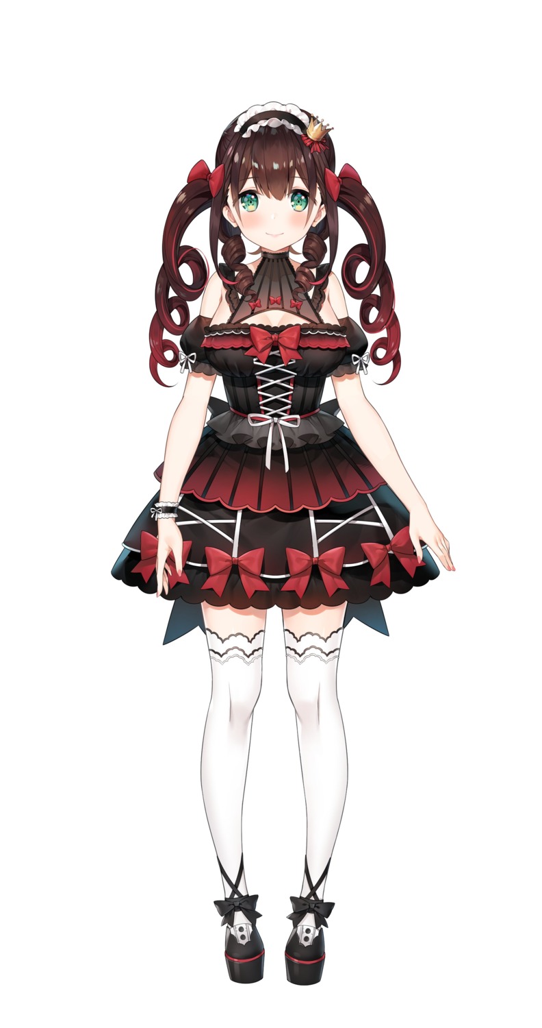 ayamy cleavage gothic_lolita hanamori_healthy healthy_ch. heels lolita_fashion thighhighs