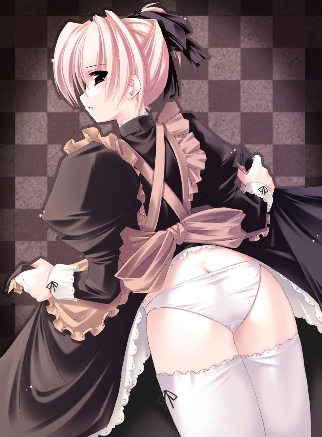 ass jian maid pantsu skirt_lift thighhighs