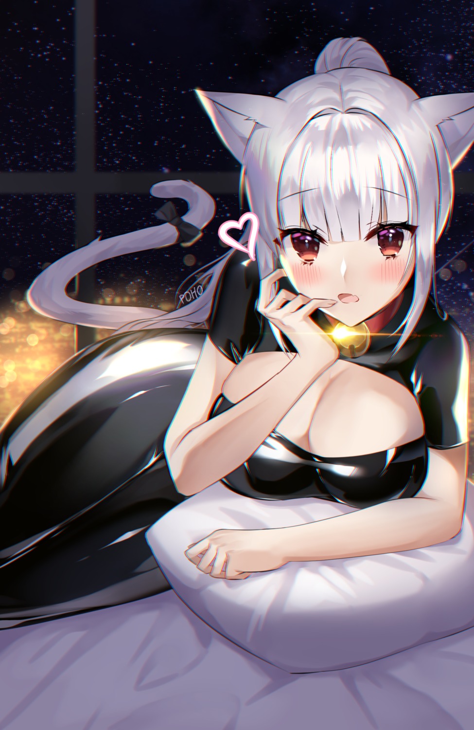 animal_ears bodysuit breast_hold cleavage poho tail