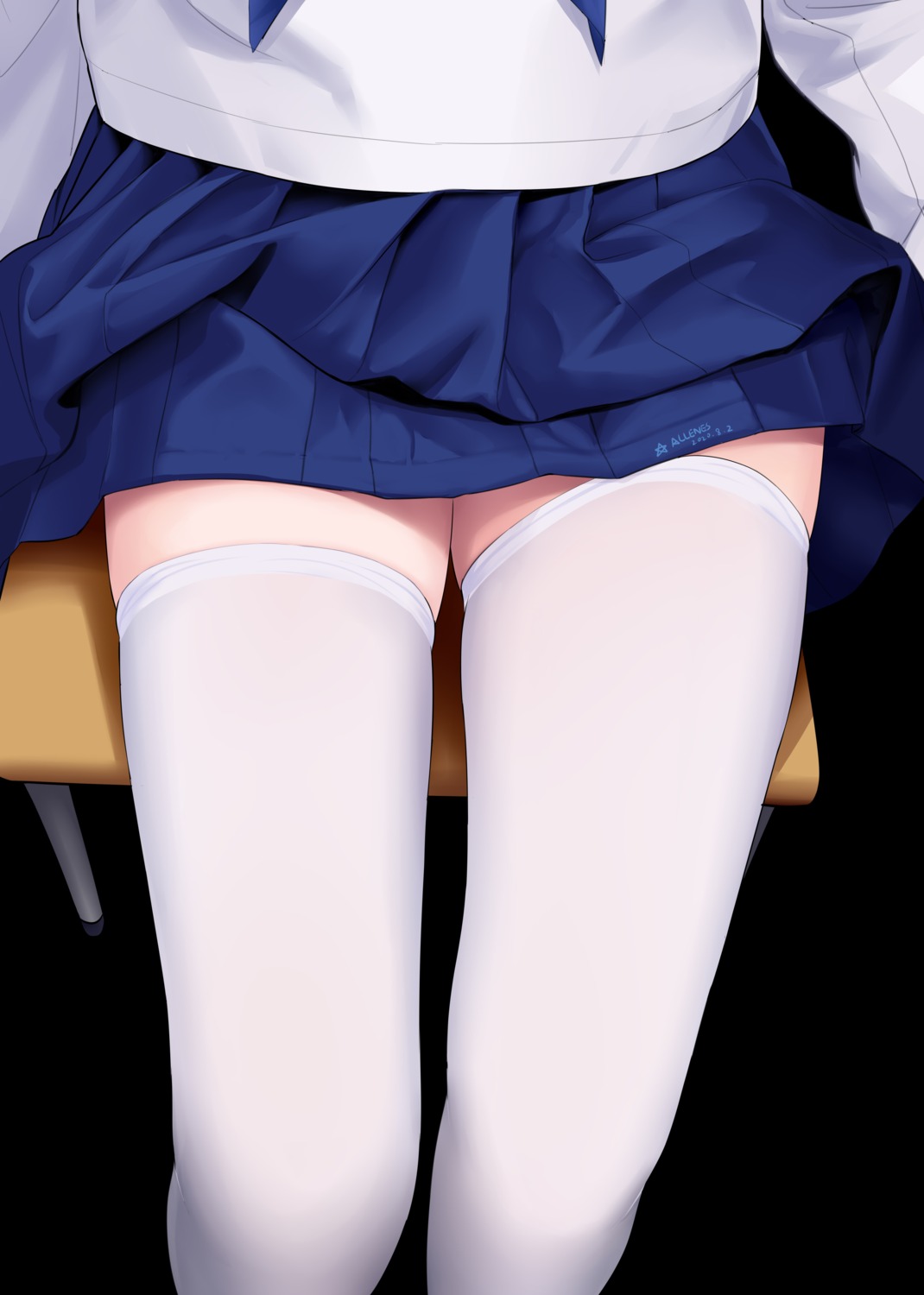 allenes seifuku skirt_lift thighhighs