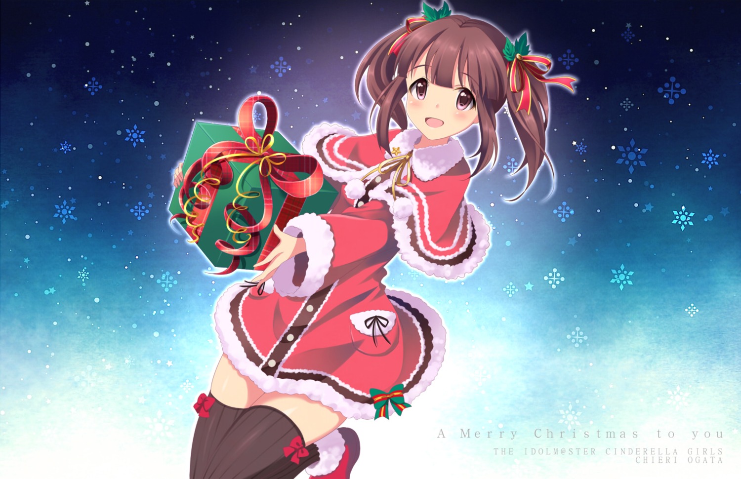 christmas kyu ogata_chieri the_idolm@ster the_idolm@ster_cinderella_girls thighhighs