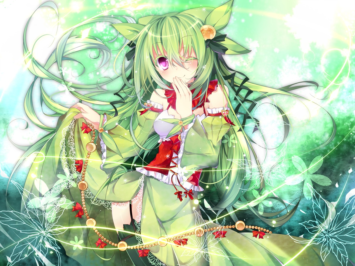 anthropomorphization homadelic japanese_clothes pokemon sceptile skirt_lift stockings thighhighs