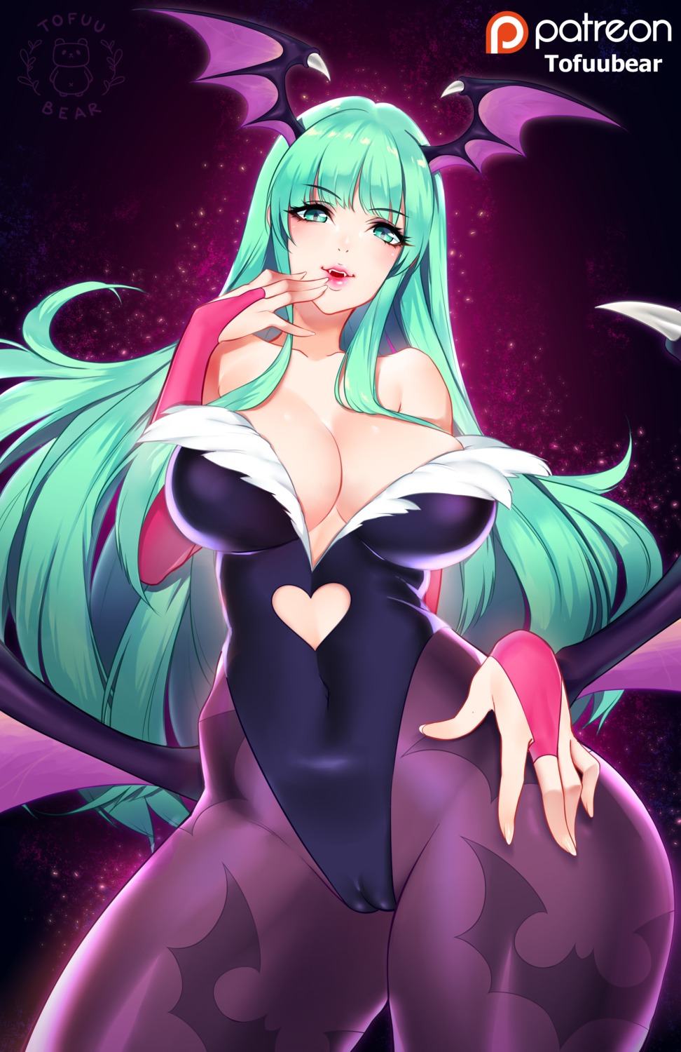 cameltoe dark_stalkers leotard morrigan_aensland no_bra pantyhose tofuubear wings