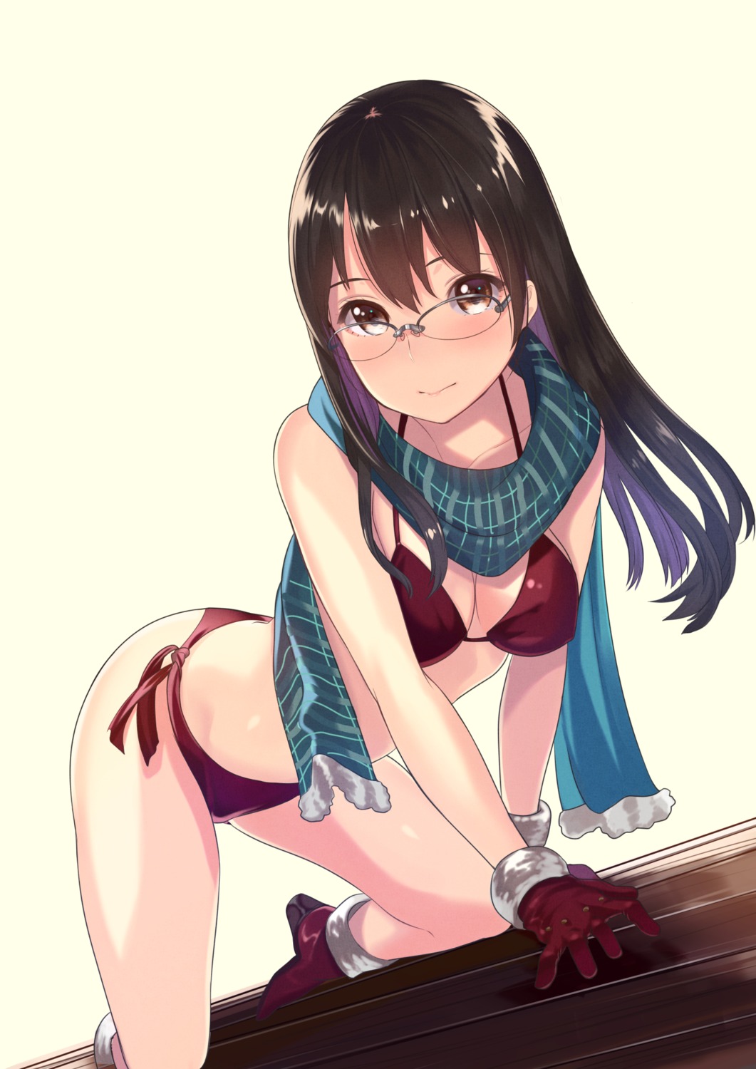 bikini cleavage heels kagematsuri megane swimsuits