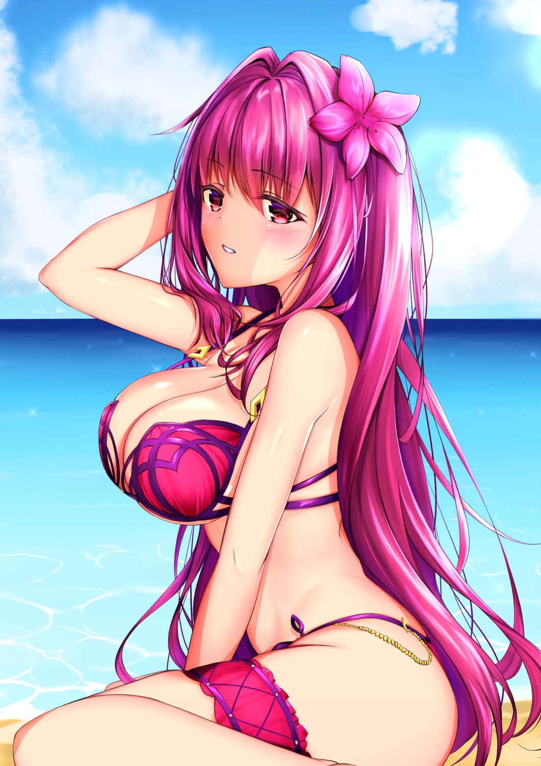 bikini fate/grand_order garter namaponpon_00 scathach_(fate/grand_order) swimsuits