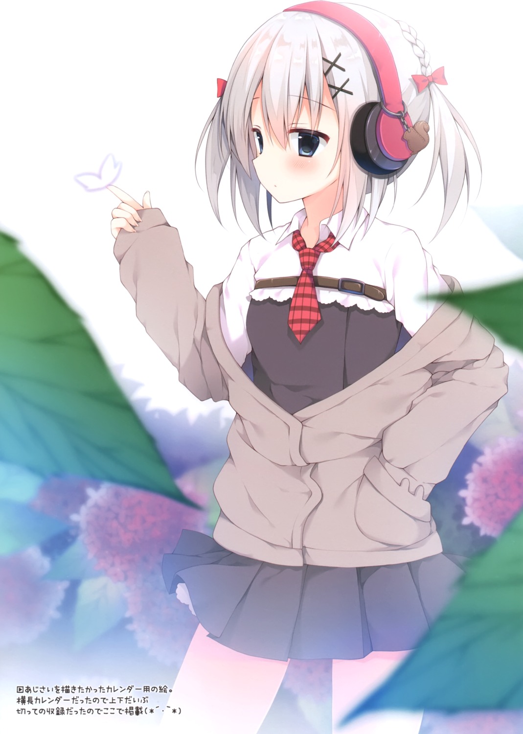 headphones izumi_yuhina seifuku sweater