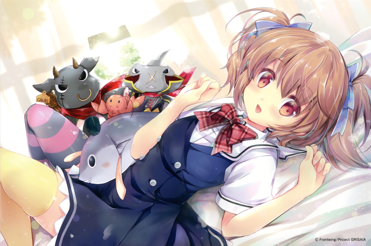 endcard grisaia grisaia_no_kajitsu irisu_makina seifuku suihi thighhighs