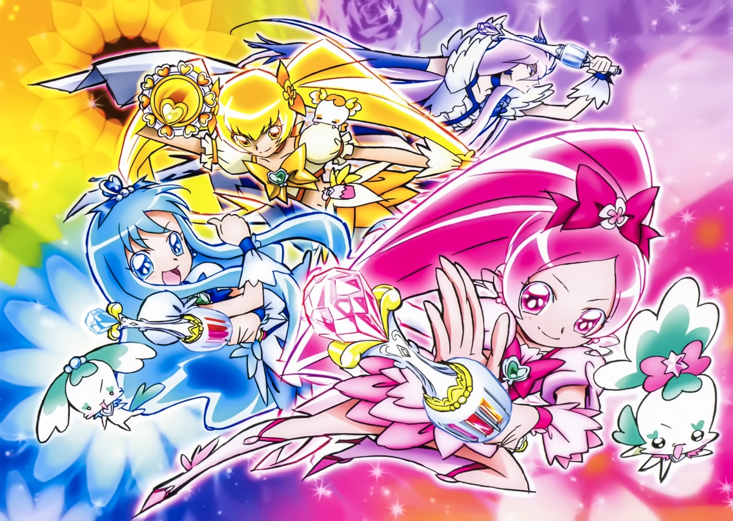 chypre coffret hanasaki_tsubomi heartcatch_precure! heels kurumi_erika myoudouin_itsuki potpourri_(precure) precure tsukikage_yuri umakoshi_yoshihiko weapon