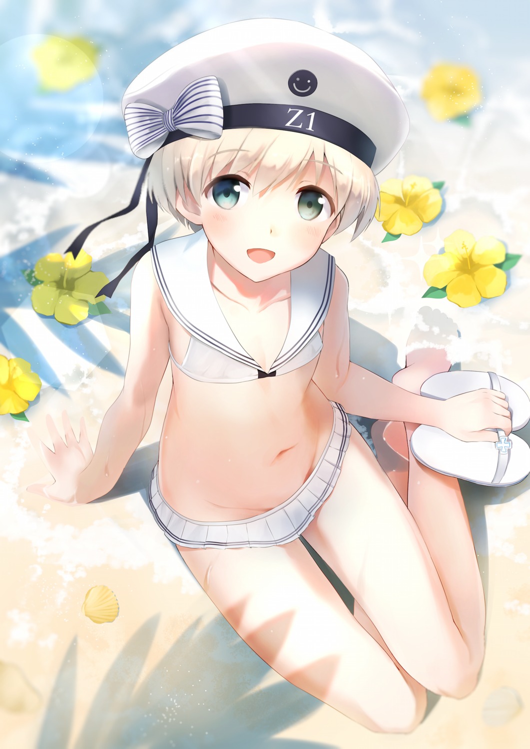 bikini cocolo_(co_co_lo) kantai_collection swimsuits wet z1_leberecht_maass_(kancolle)