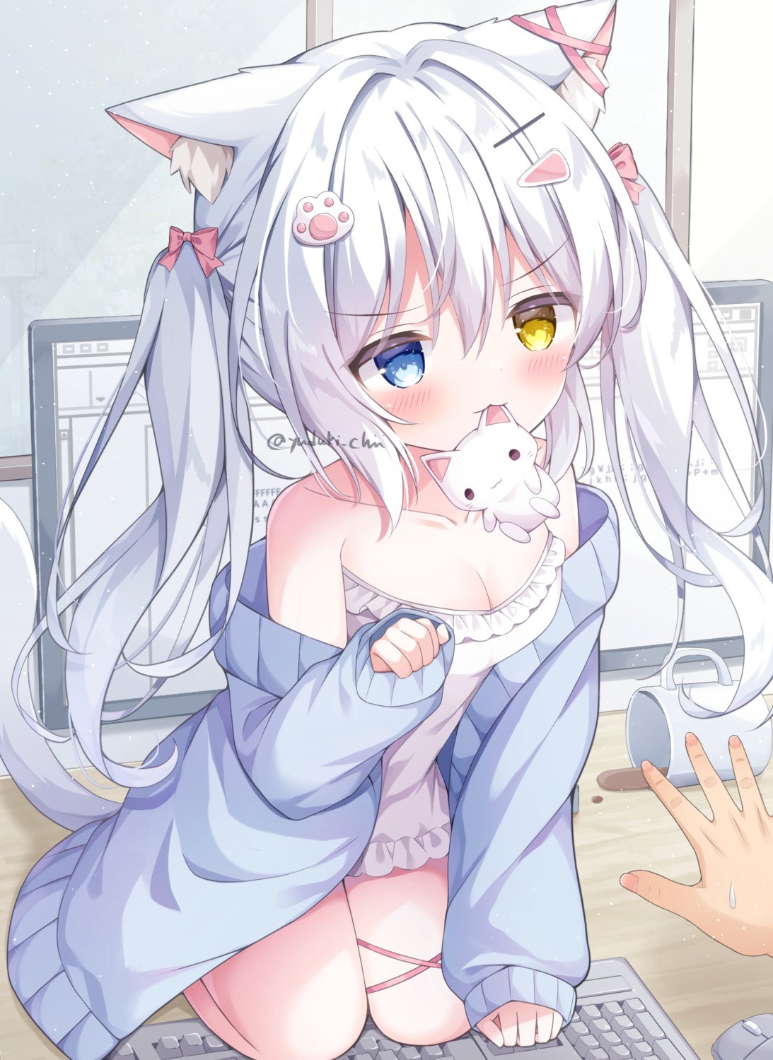 animal_ears garter heterochromia loli nekomimi yuduki_chii