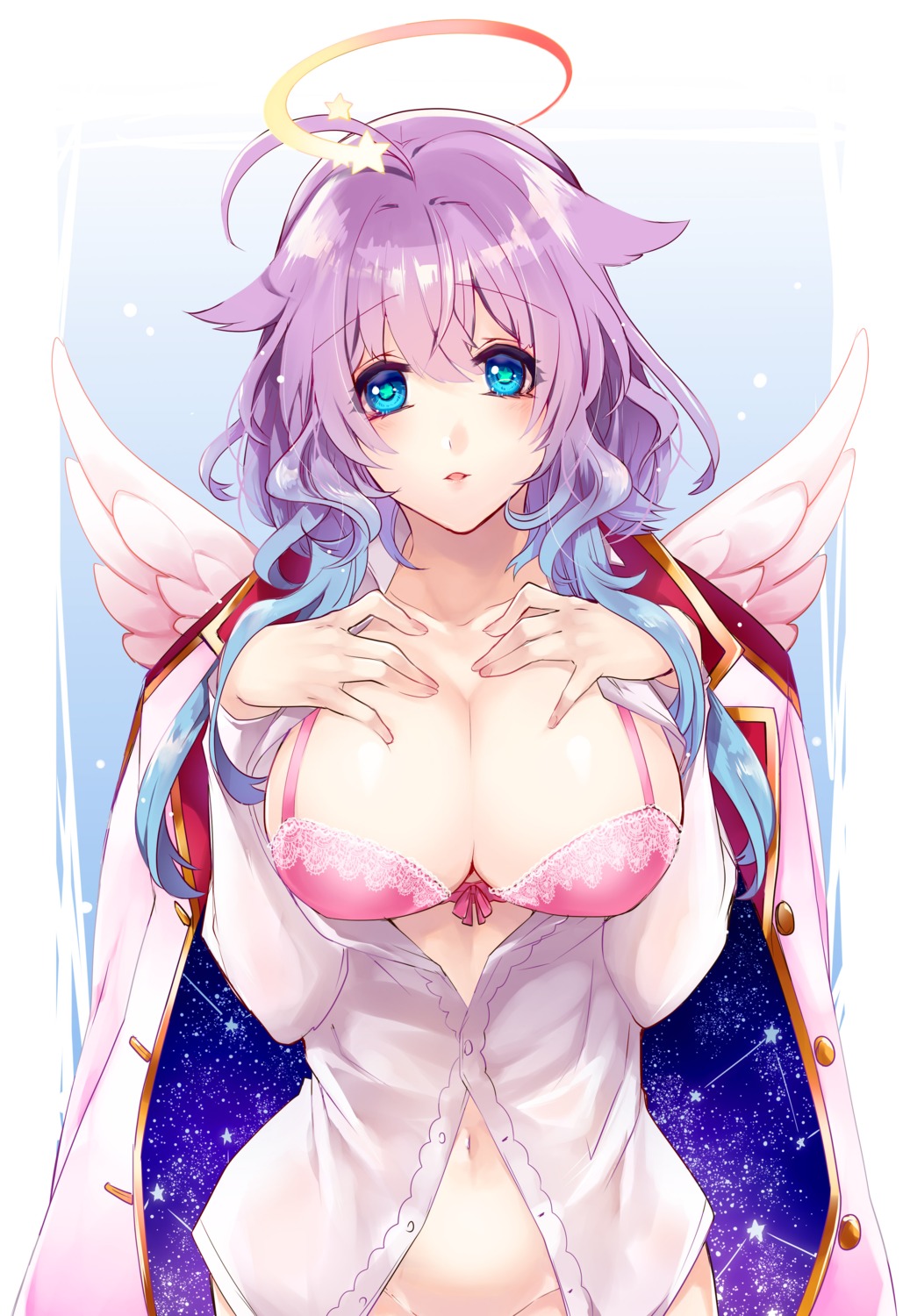 bottomless bra open_shirt shironeko_project tagme wings