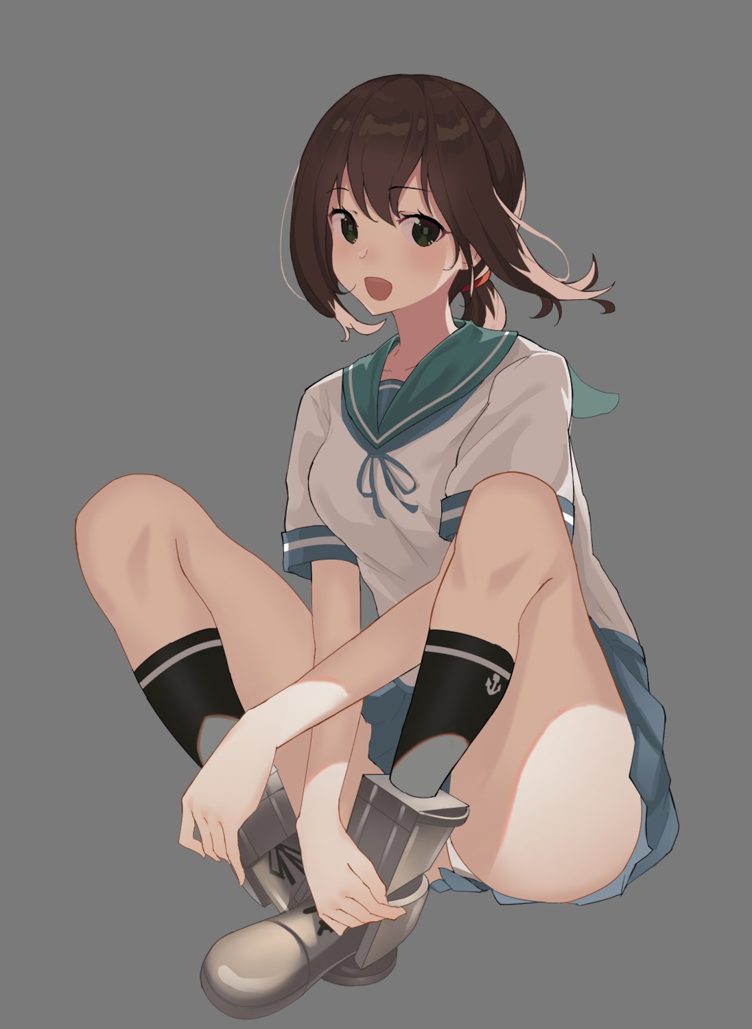 fubuki_(kancolle) kantai_collection oweee pantsu seifuku