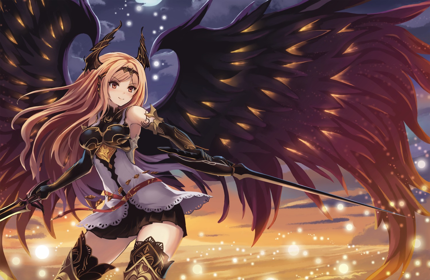 armor dark_angel_olivia eruthika horns shingeki_no_bahamut sword thighhighs wings