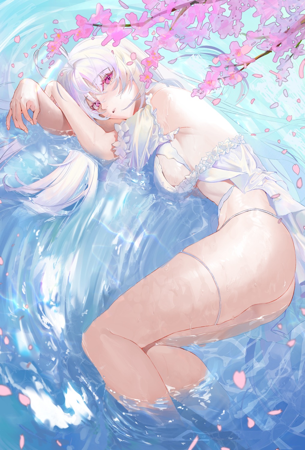 ass bikini cherrymaru fate/grand_order garter merlin_(fate/prototype) swimsuits thong wet