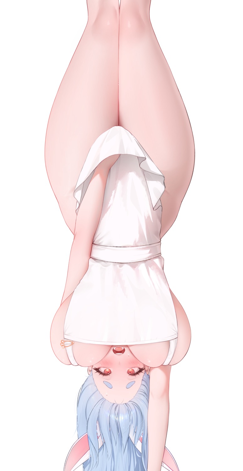 animal_ears bunny_ears hololive naked_apron pekomama prab