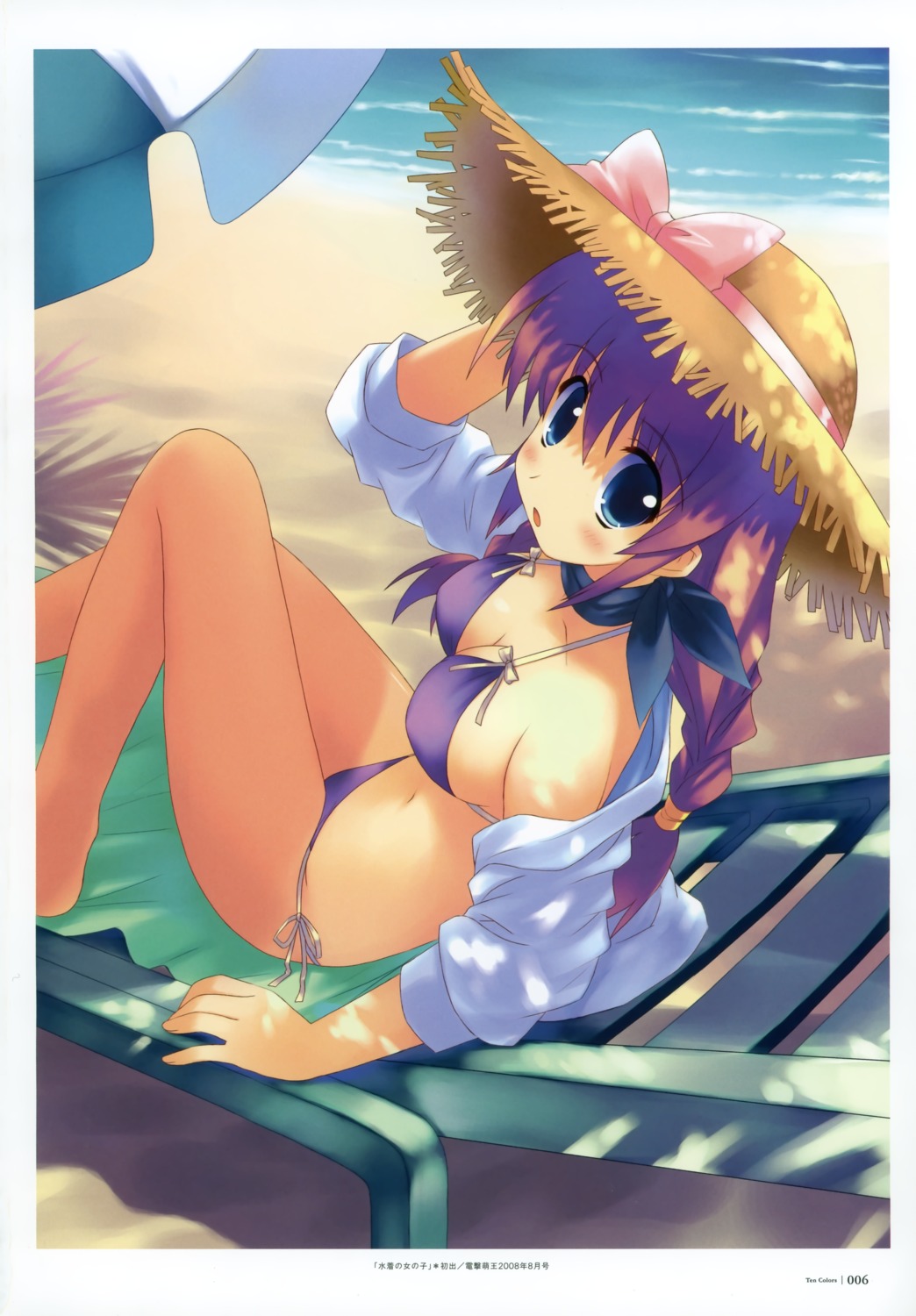 bikini kiba_satoshi open_shirt swimsuits