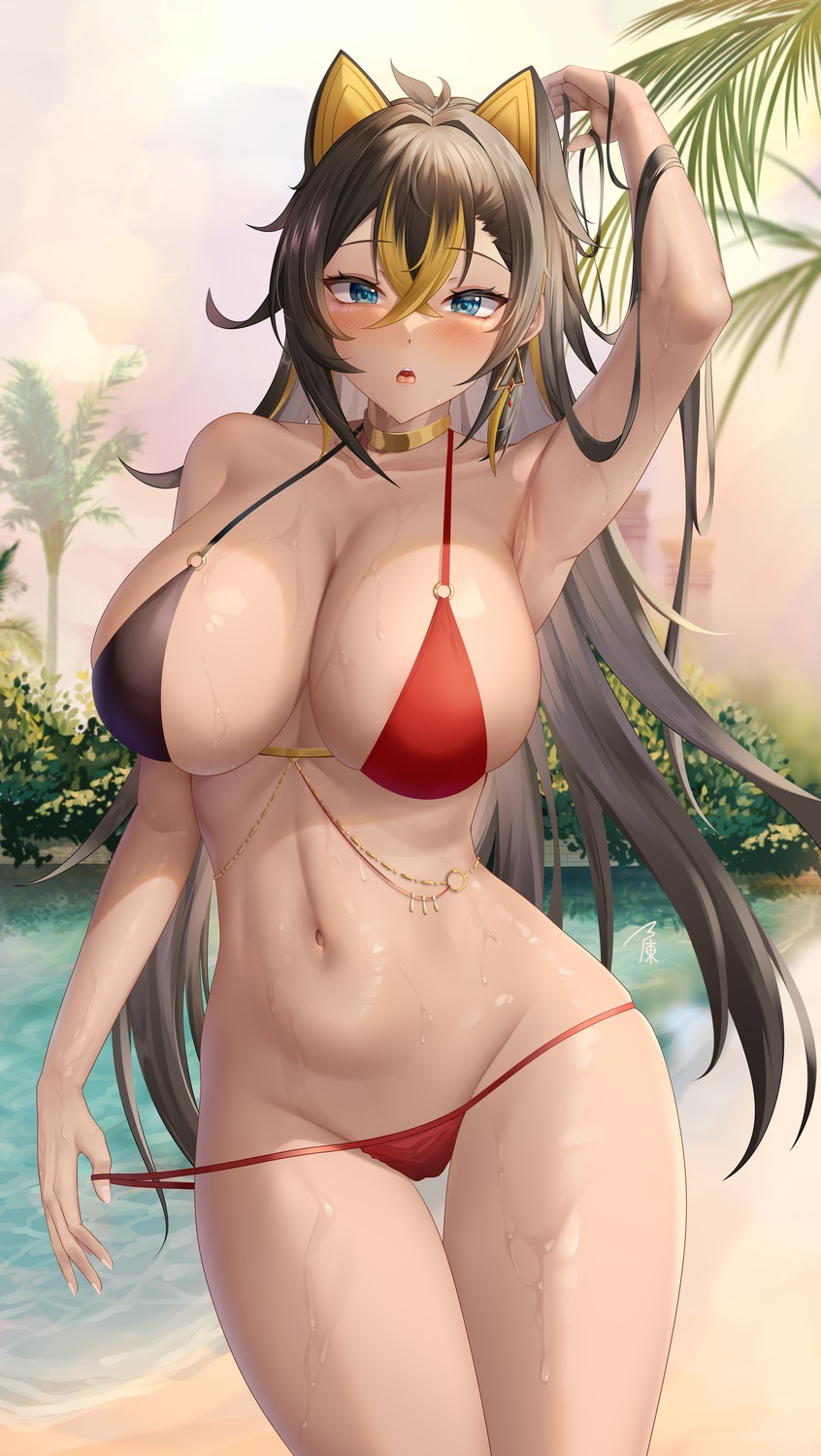 bikini dehya genshin_impact laochen swimsuits