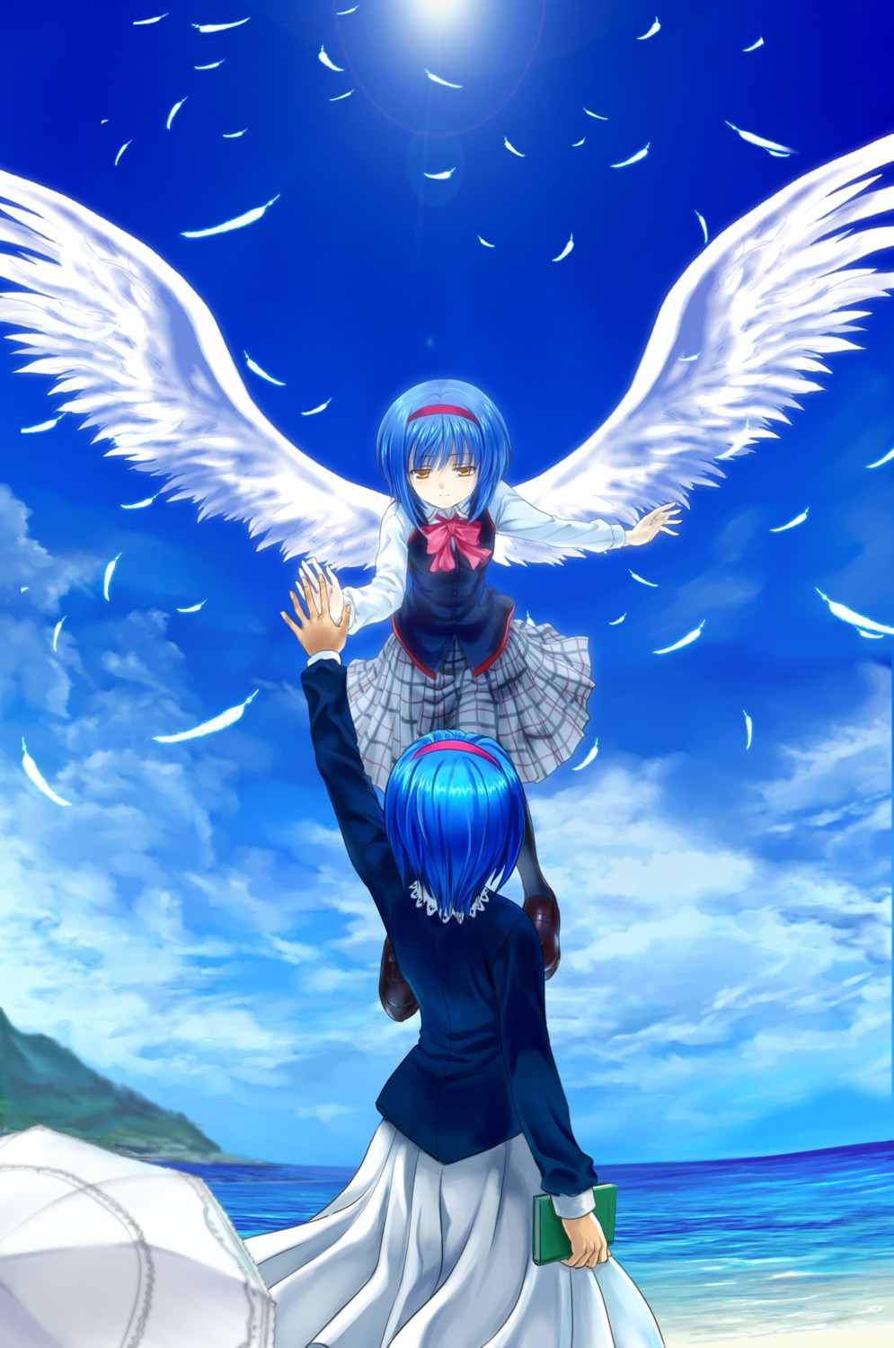 little_busters! moonknives nishizono_mio seifuku wings