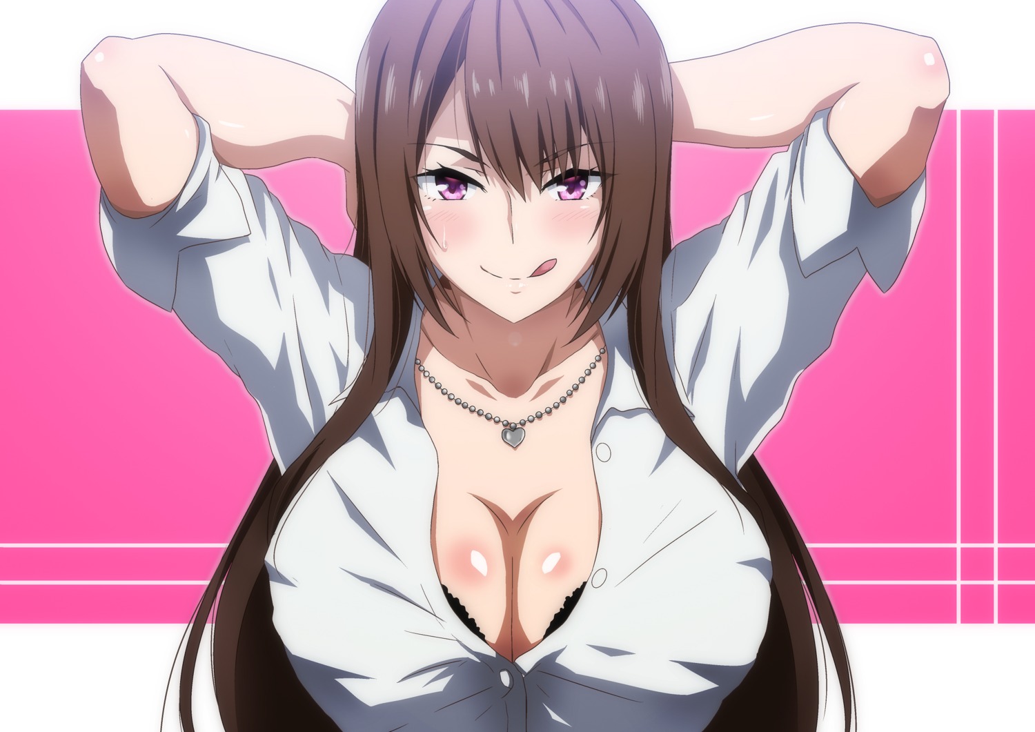 bra cleavage hara_(harayutaka) open_shirt seifuku