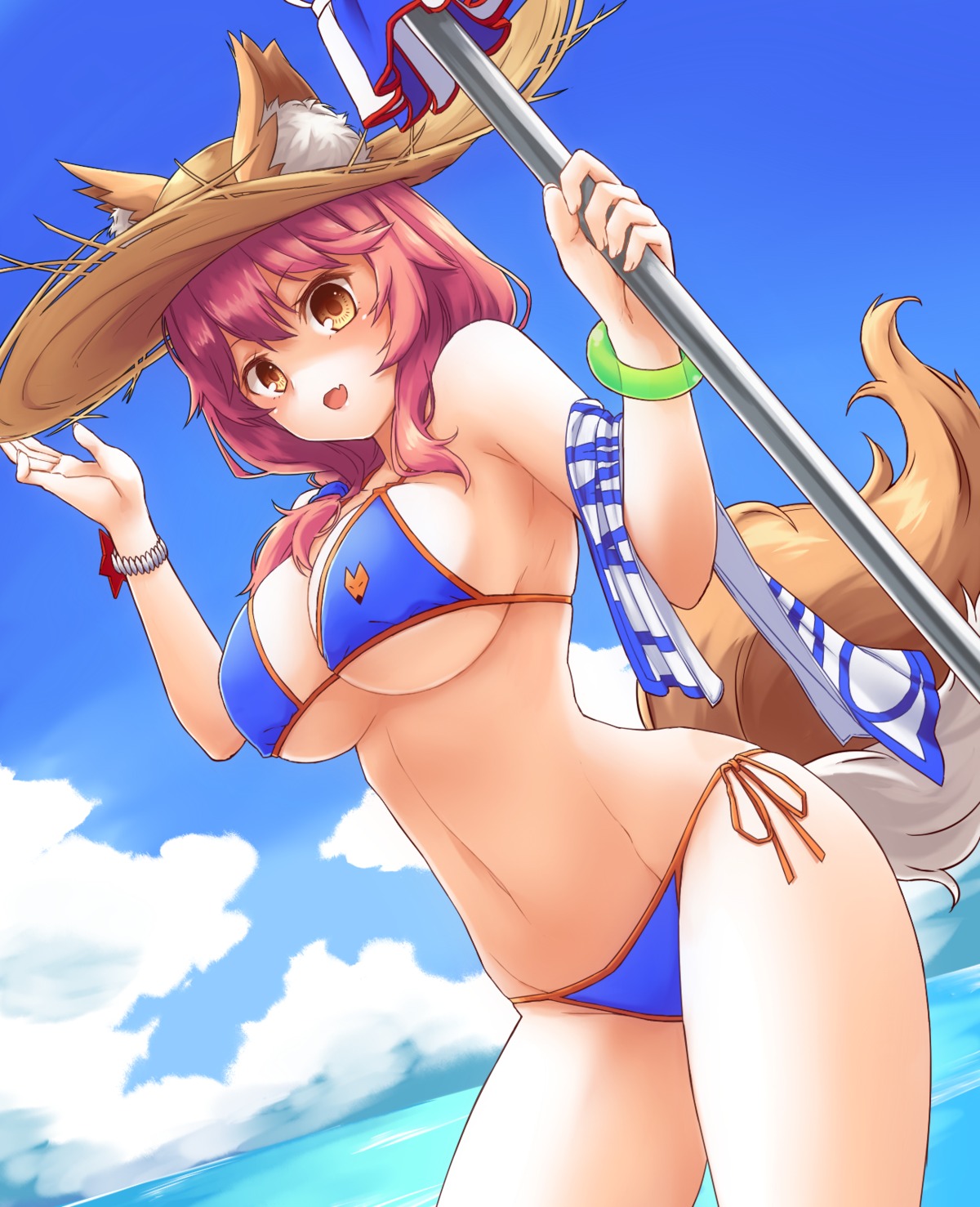 animal_ears bikini fate/grand_order kitsune namec0 swimsuits tail tamamo_no_mae