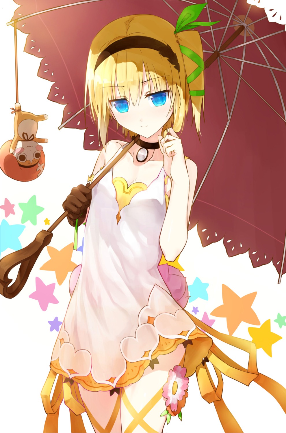 akitaka_akita cleavage dress edna tales_of tales_of_zestiria umbrella