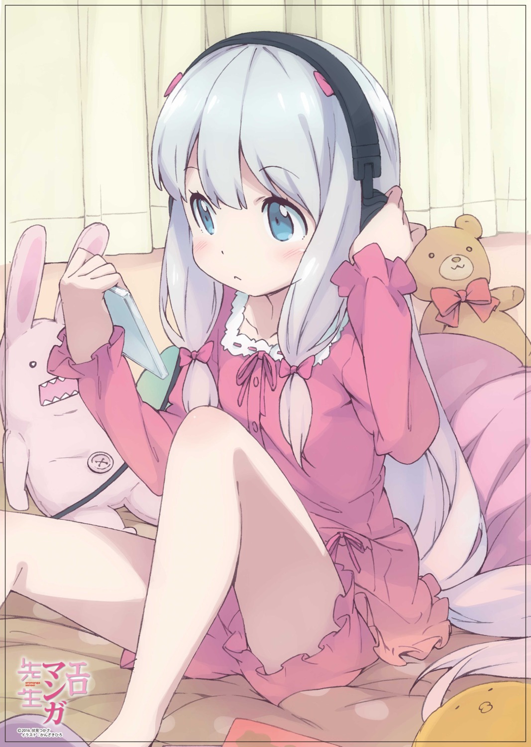 eromanga-sensei headphones izumi_sagiri kanzaki_hiro pajama