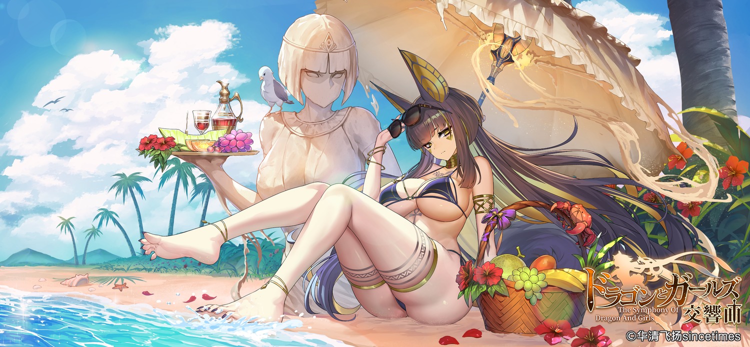 animal_ears bikini feet garter megane suerte swimsuits thong wet