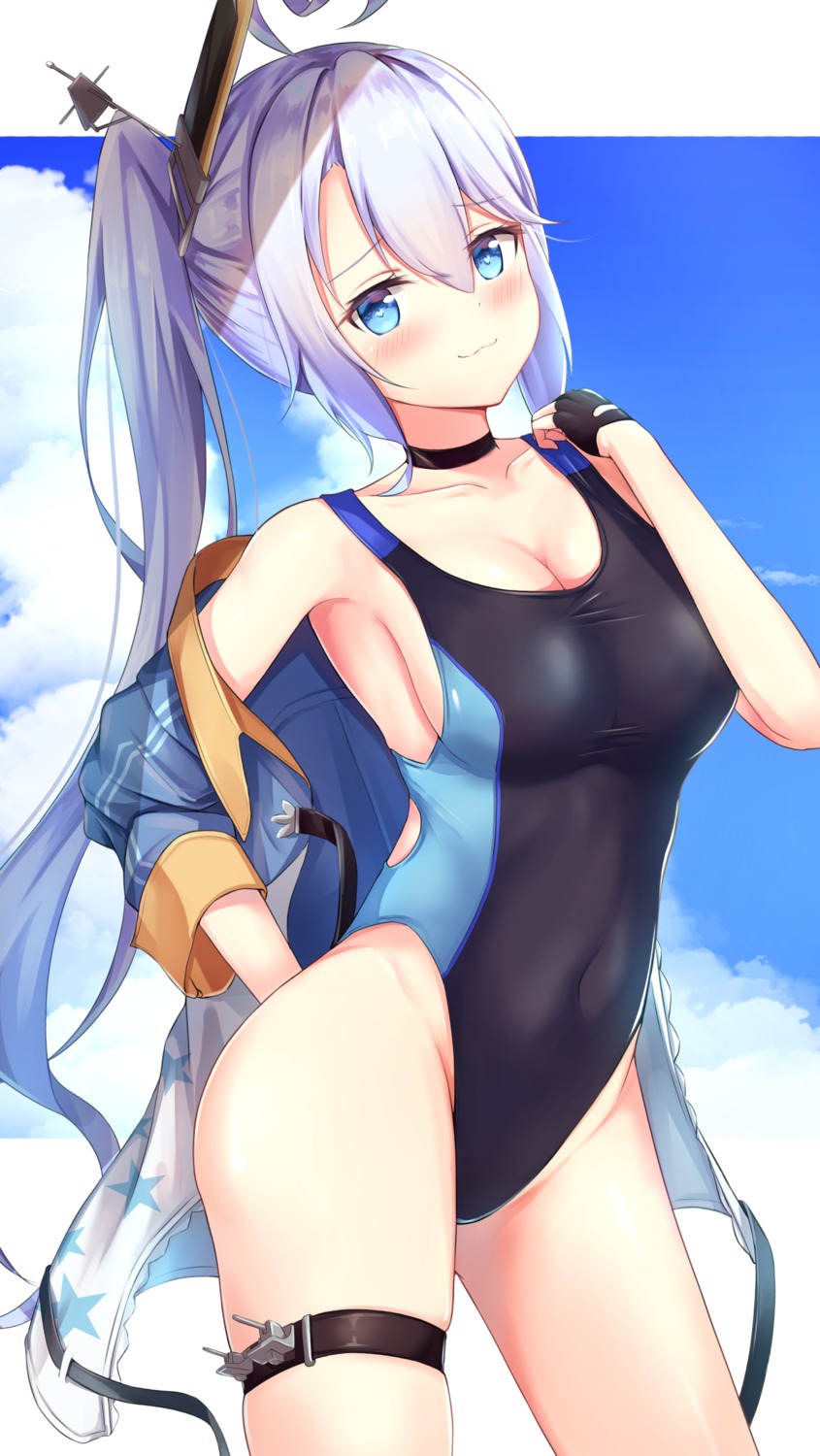 azur_lane garter miso_(misomiso_154) portland_(azur_lane) swimsuits