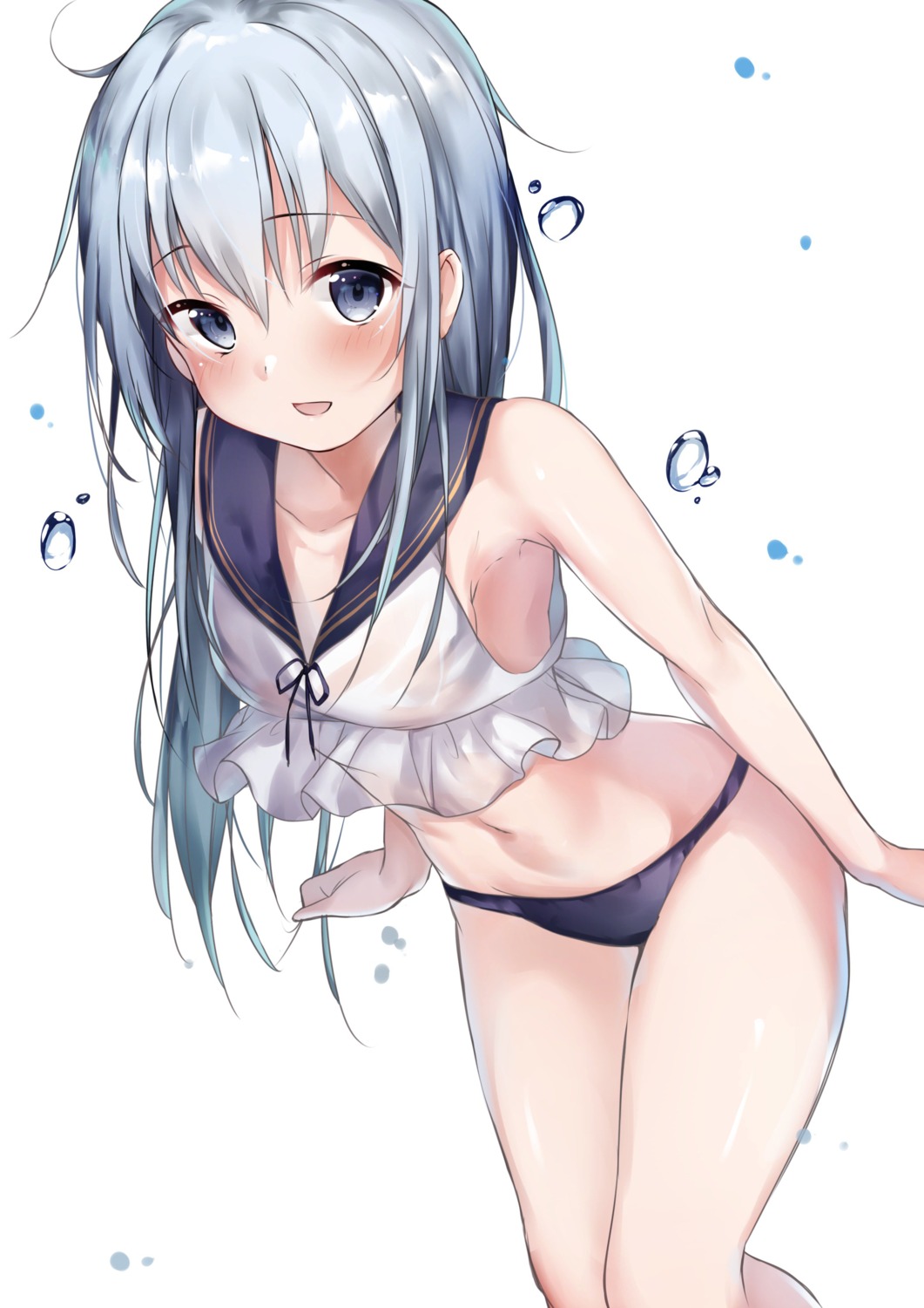 hibiki_(kancolle) kantai_collection mochi_nabe see_through swimsuits