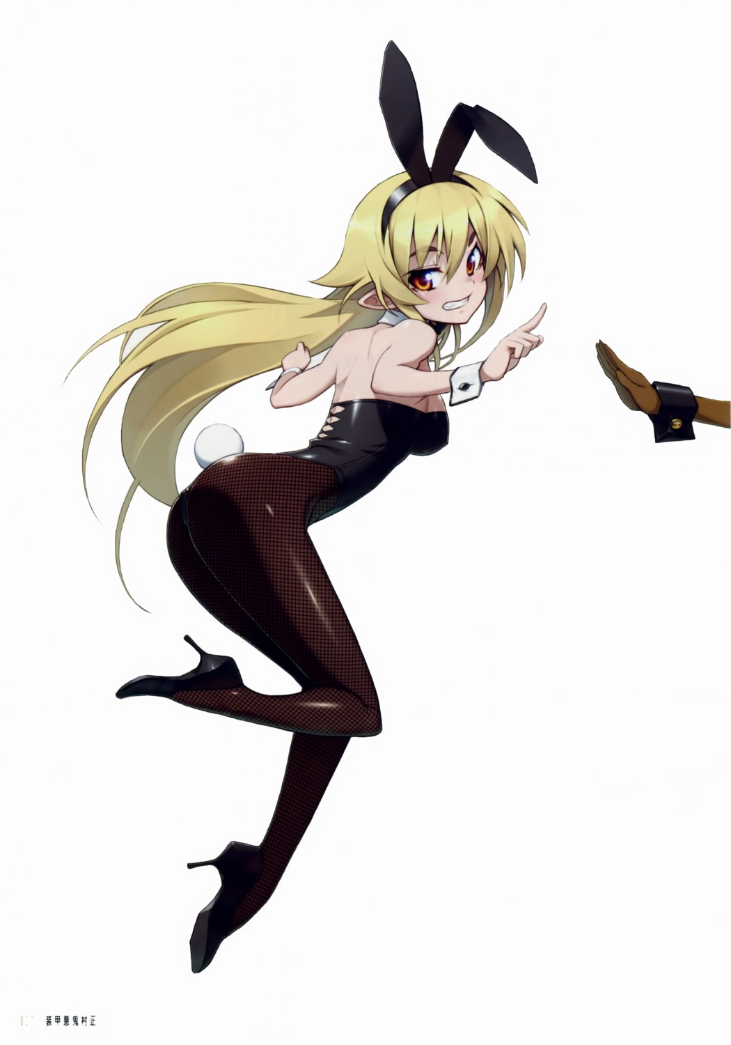 animal_ears ass bunny_ears bunny_girl fishnets heels namaniku_atk pantyhose pointy_ears stitchme