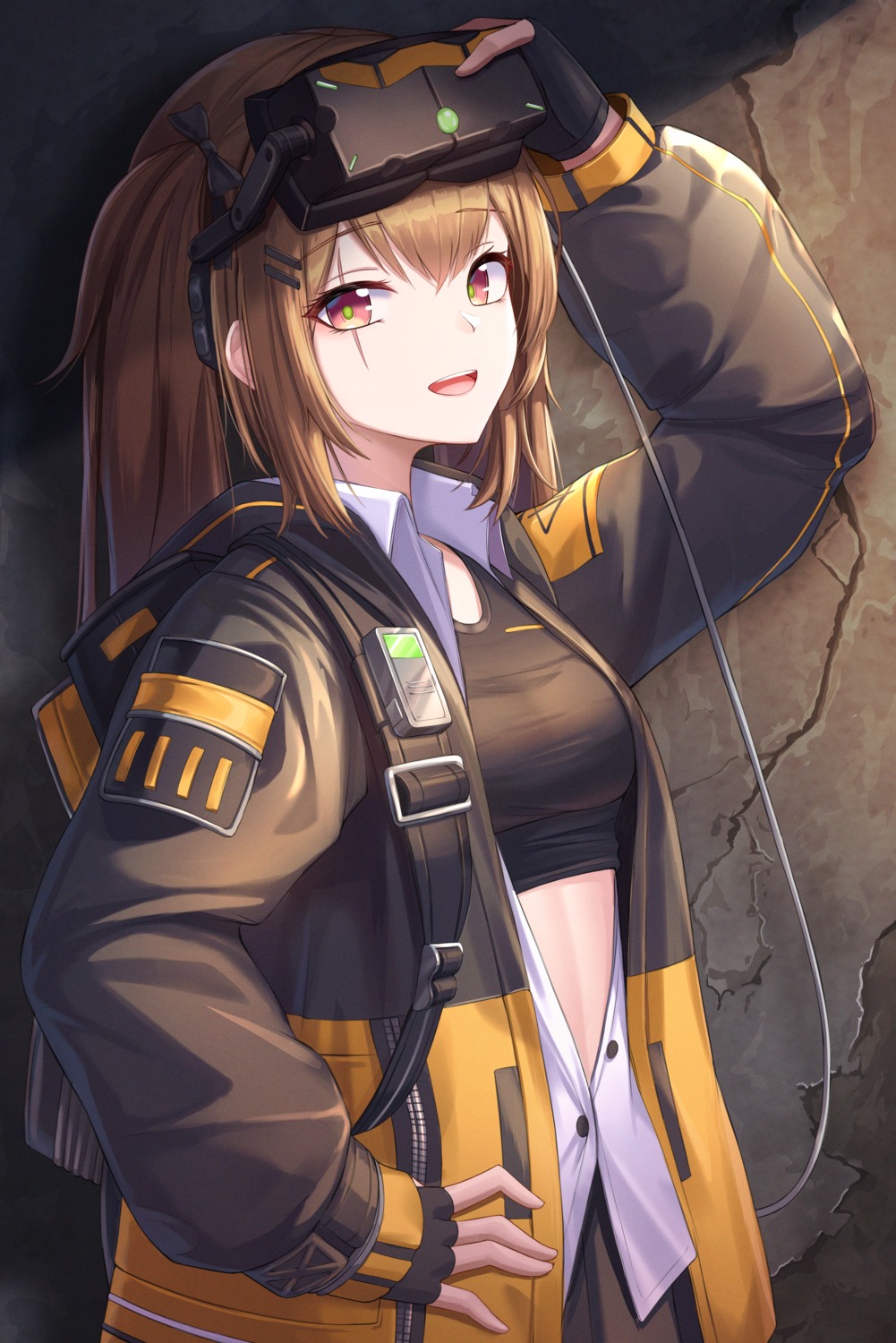 cow-ring girls_frontline open_shirt ump9_(girls_frontline)