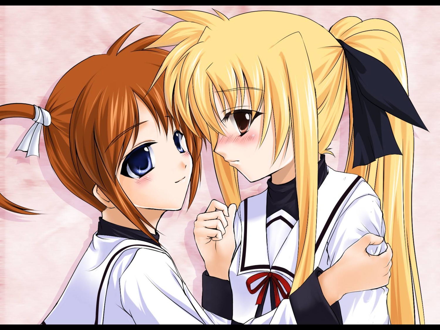 fate_testarossa mahou_shoujo_lyrical_nanoha takamachi_nanoha wallpaper