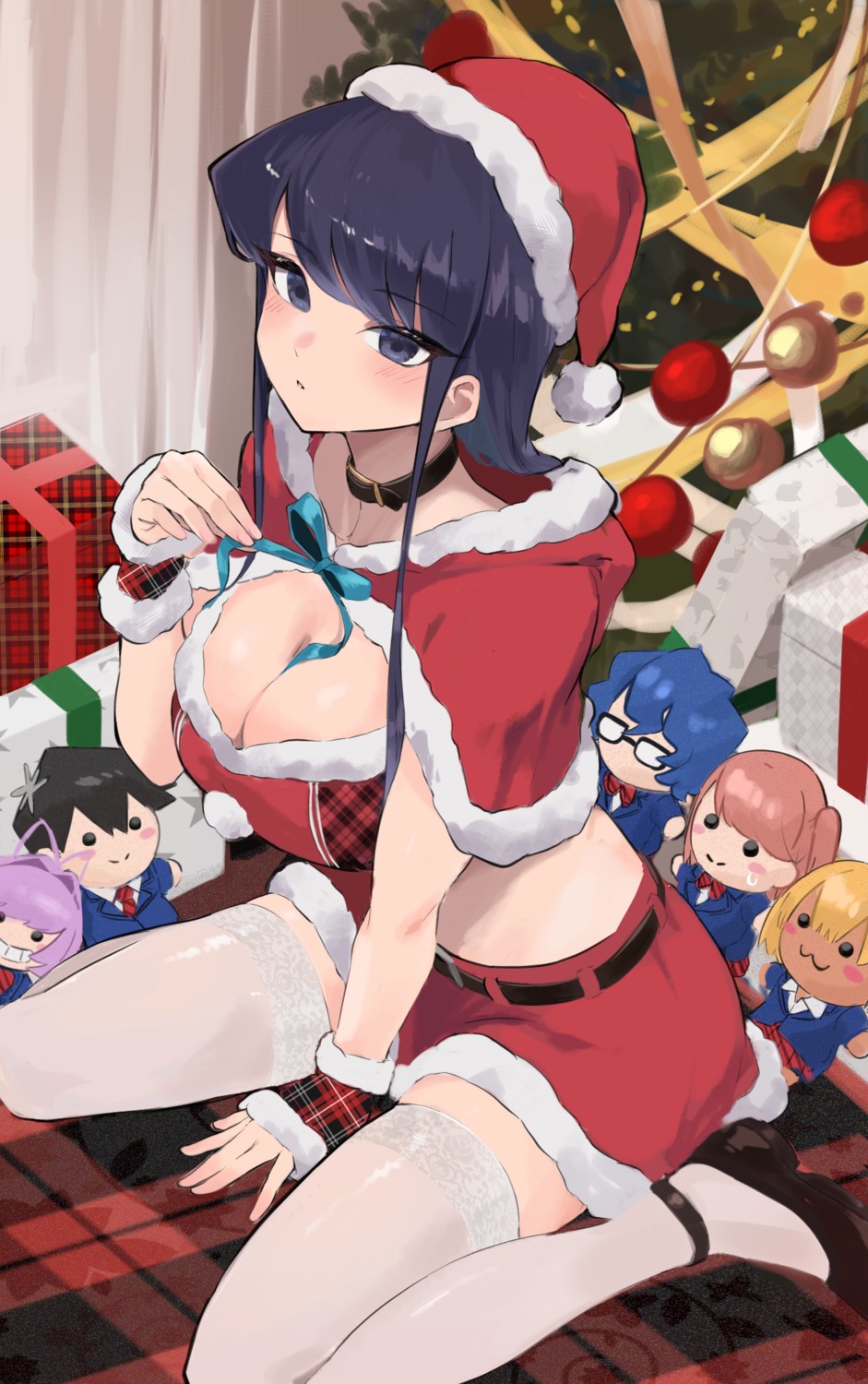 agari_himiko ayatak0517 chibi christmas heels komi-san_wa_komyushou_desu. komi_shouko megane osana_najimi seifuku tadano_hitohito thighhighs