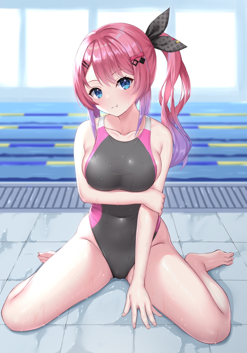 kuramochi_meruto ncontrail_(mgax7527) nijisanji swimsuits wet