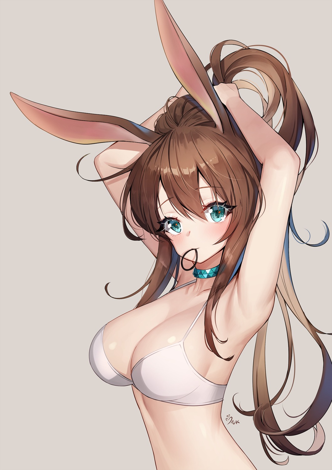 amiya_(arknights) animal_ears ankkoyom arknights bra bunny_ears