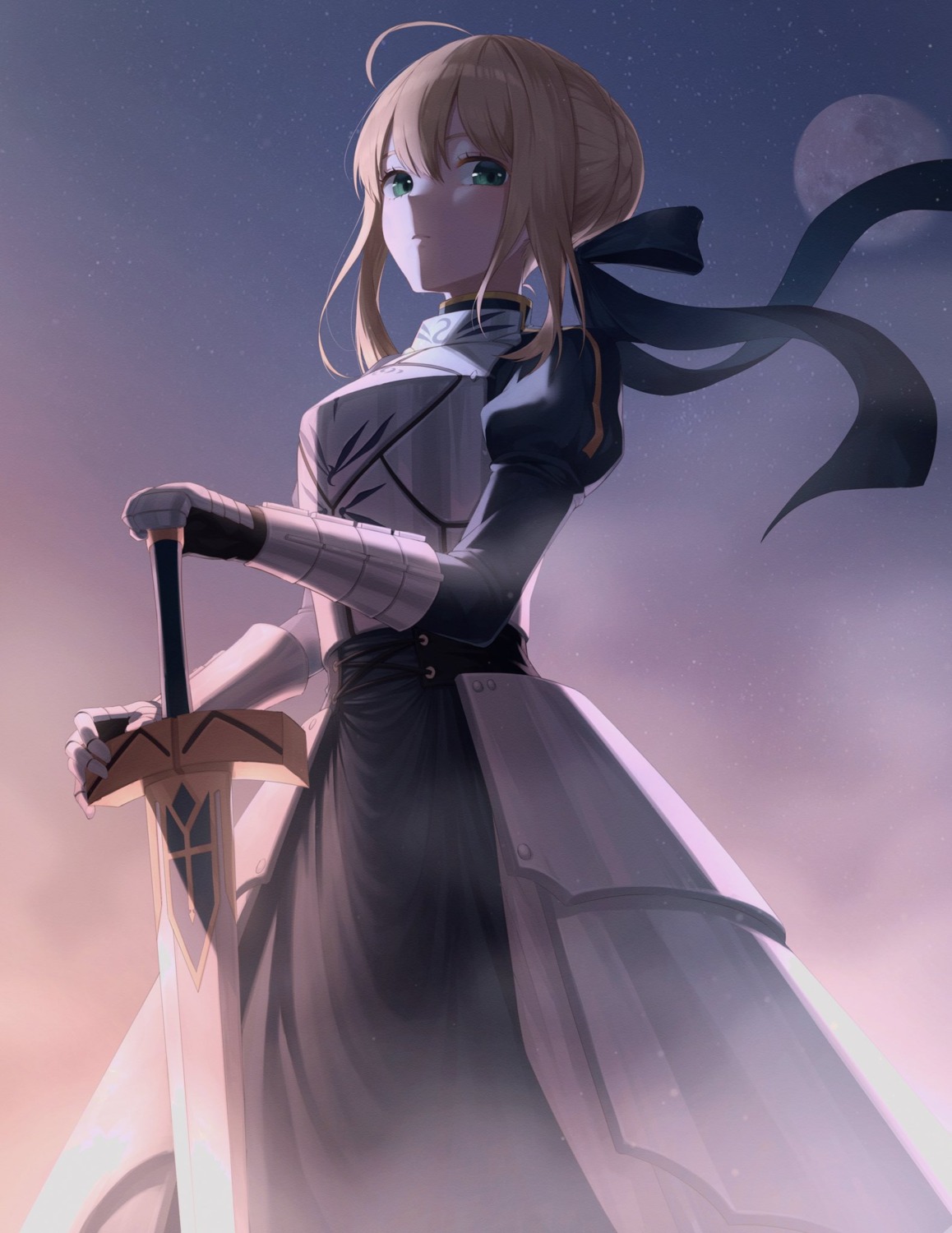 armor dress fate/stay_night saber sword xiho_(xi_ho_)