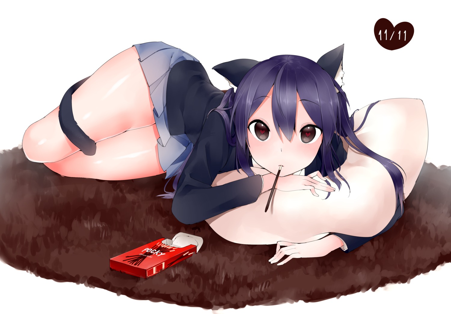 animal_ears k-on! nakano_azusa nekomimi ouchi_kaeru seifuku tail