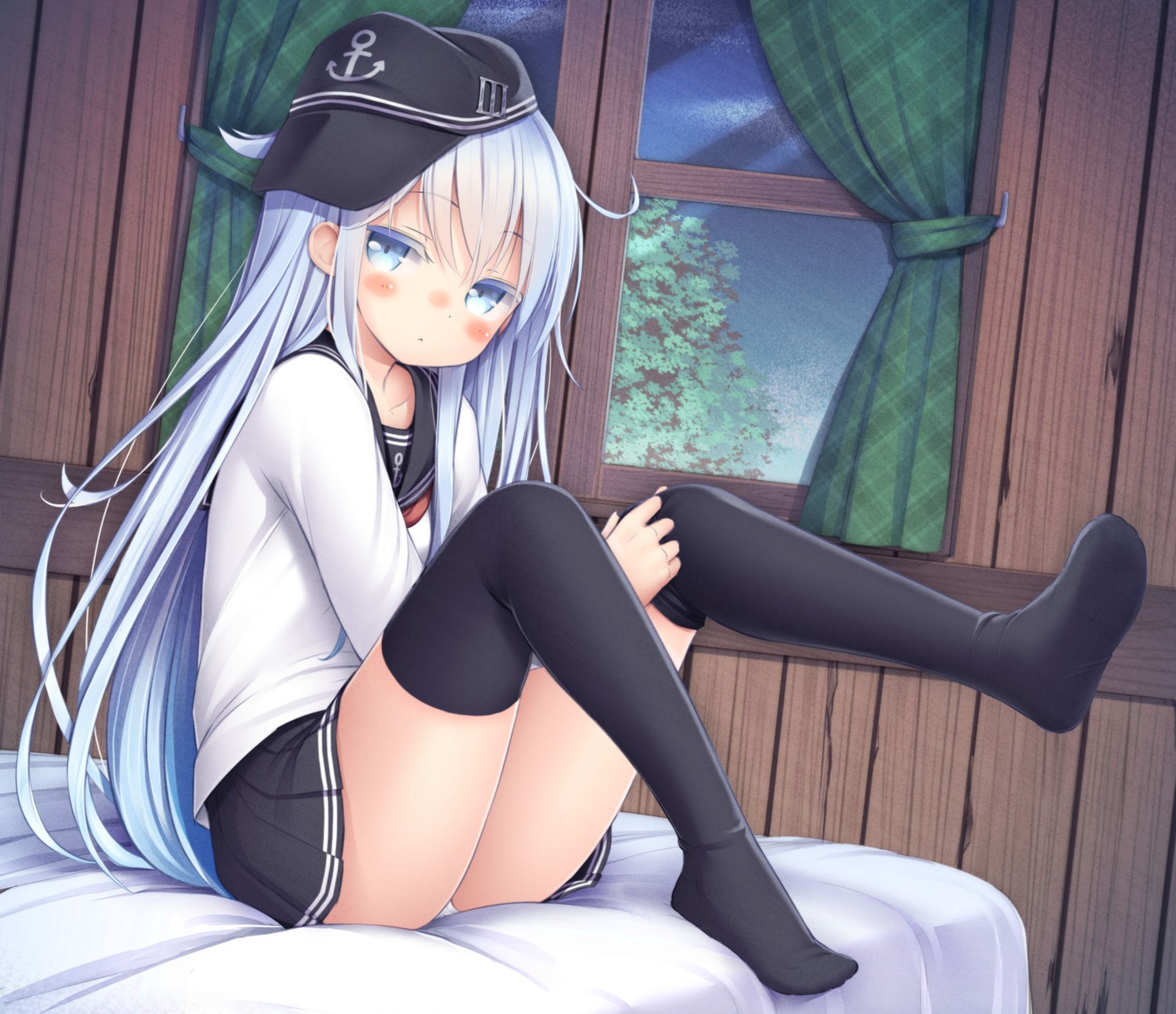 hibiki_(kancolle) kantai_collection pantsu runpu_runpu seifuku thighhighs