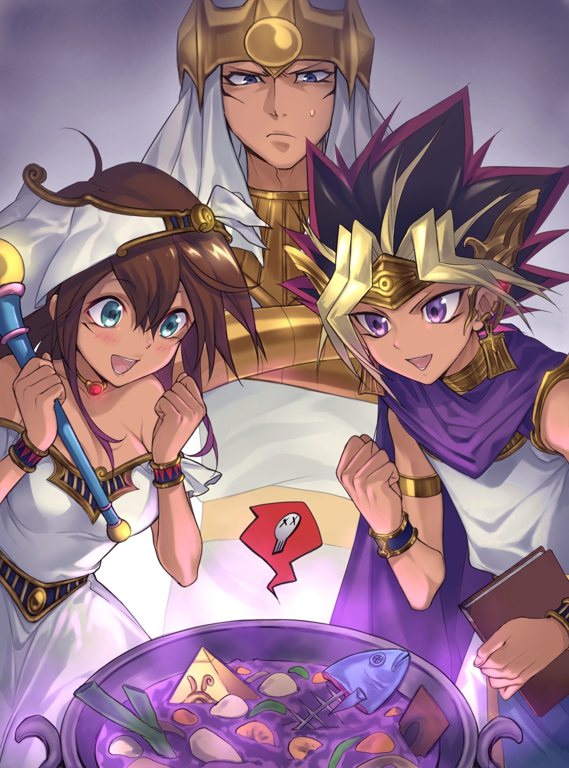 atem dress mahado mana_(yugioh) maruchi weapon wet_clothes yugioh