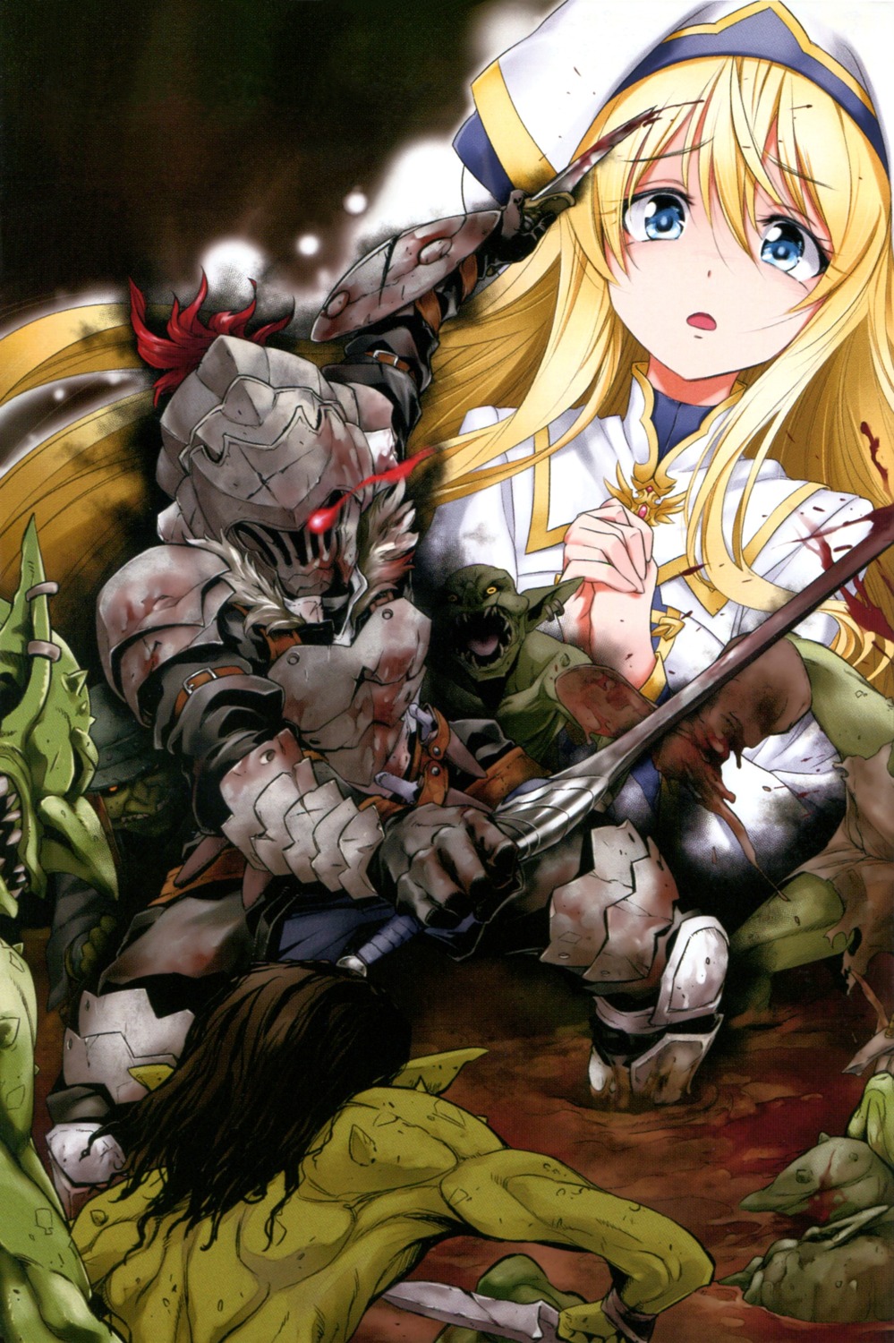kurose kousuke goblin slayer goblin slayer (character) priestess armor  blood monster sword, #488822